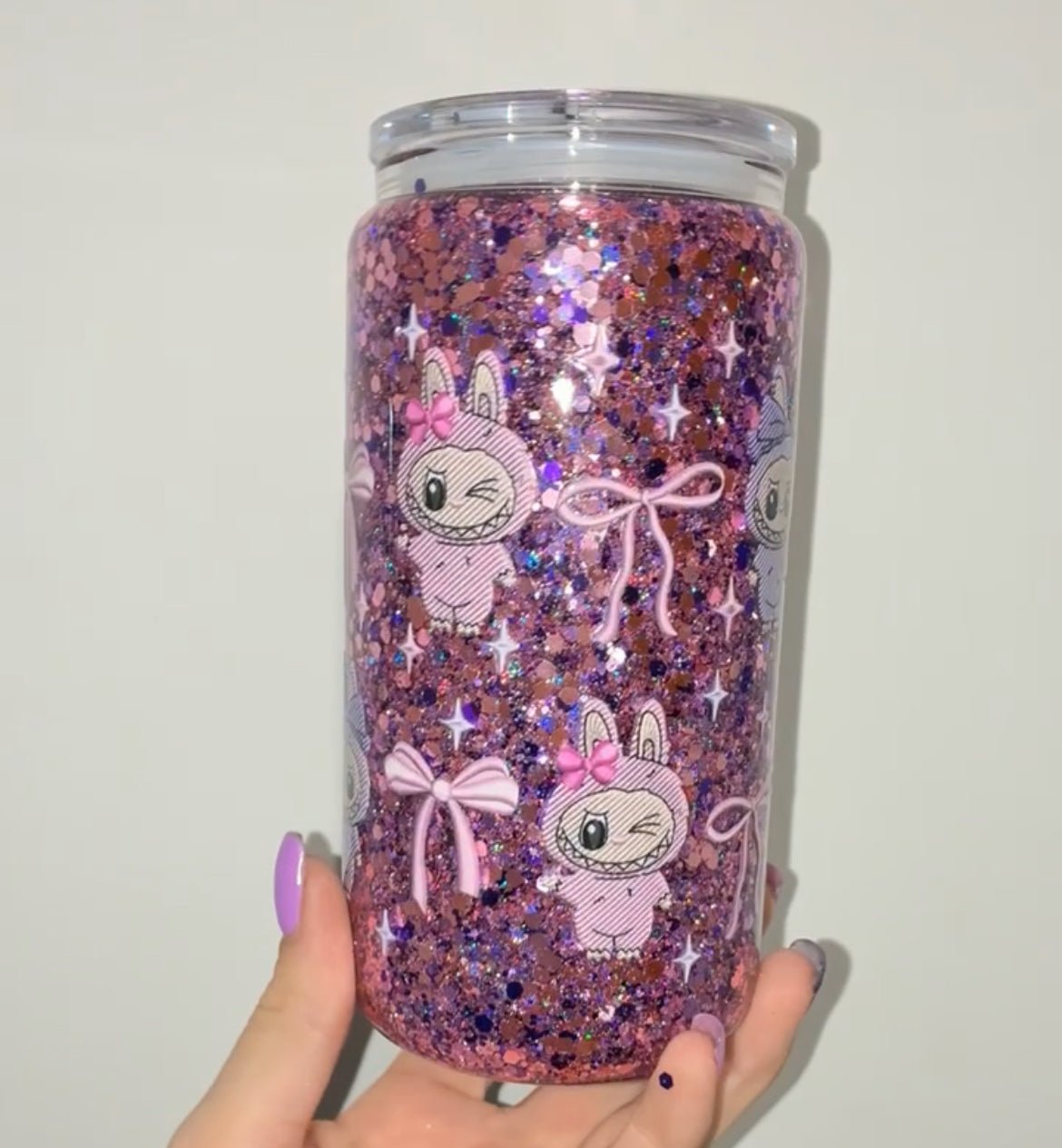 16oz Glass Snowglobe Labubu