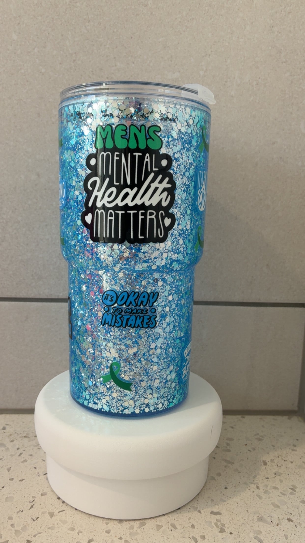 Men’s Mental Health 16oz Tapered Acrylic Snowglobe