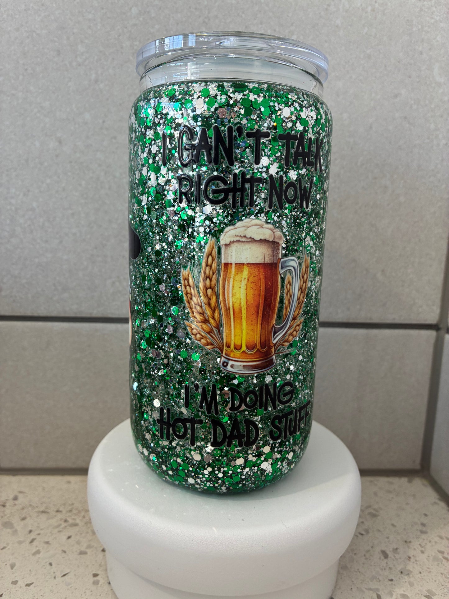 Hot Dad Stuff 16oz Glass Snowglobe