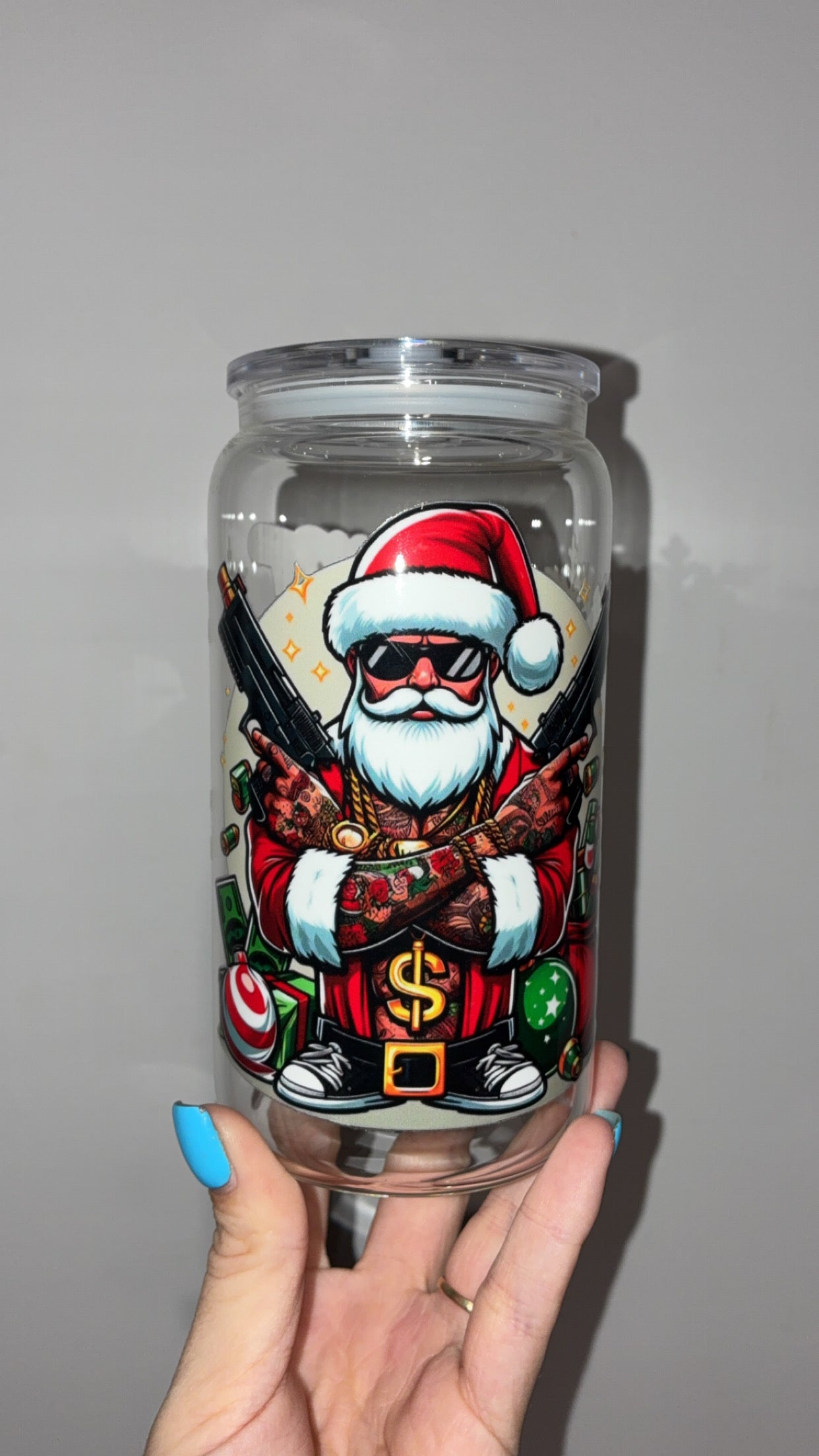 Discounted Christmas 16oz Glass Cups