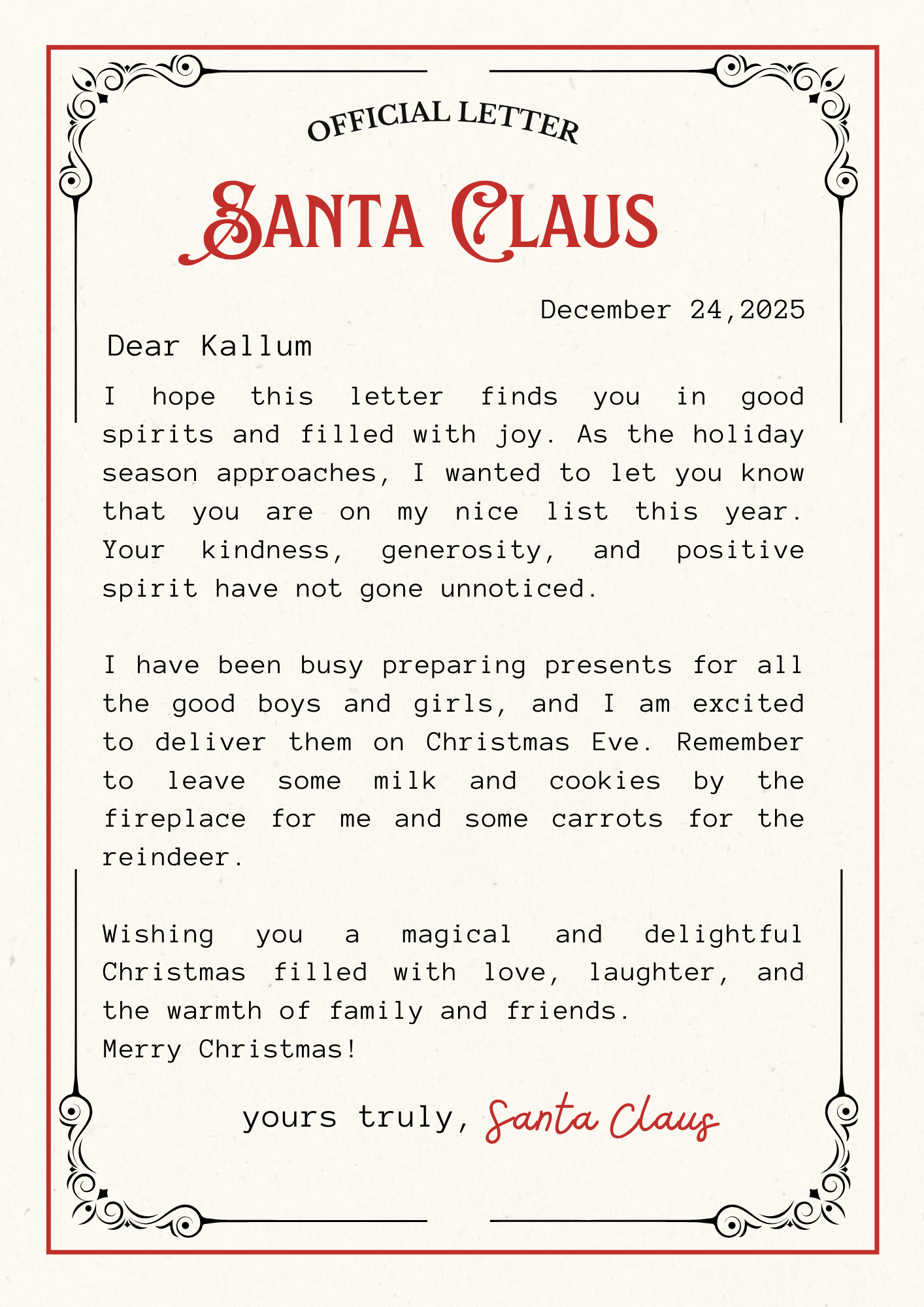 Letter From Santa