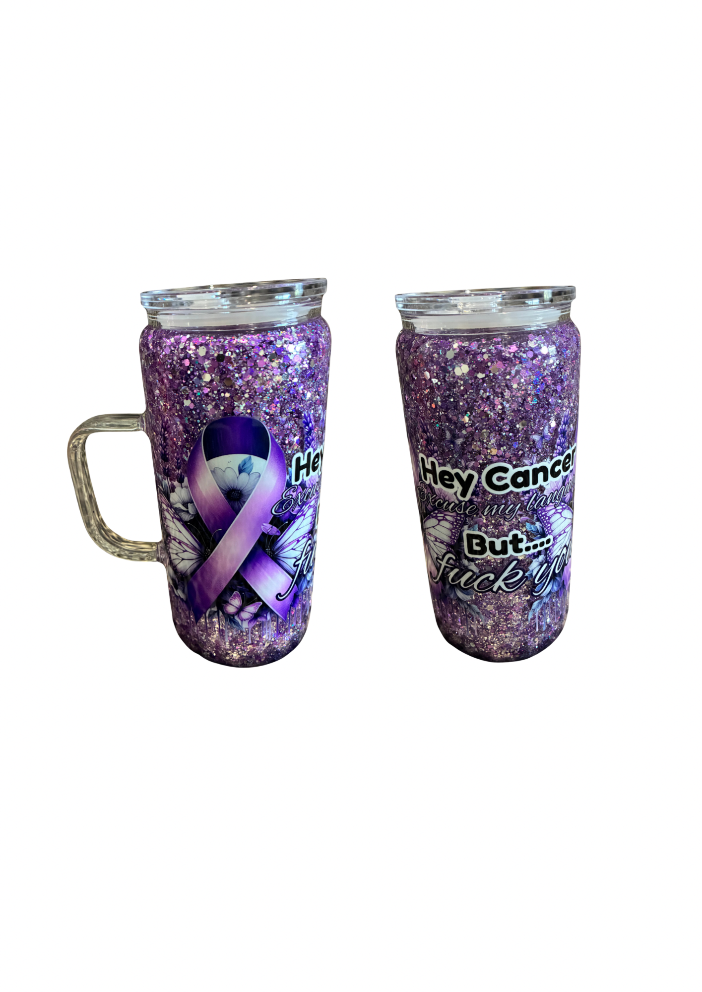 F CANCER Glass Handle Snowglobes