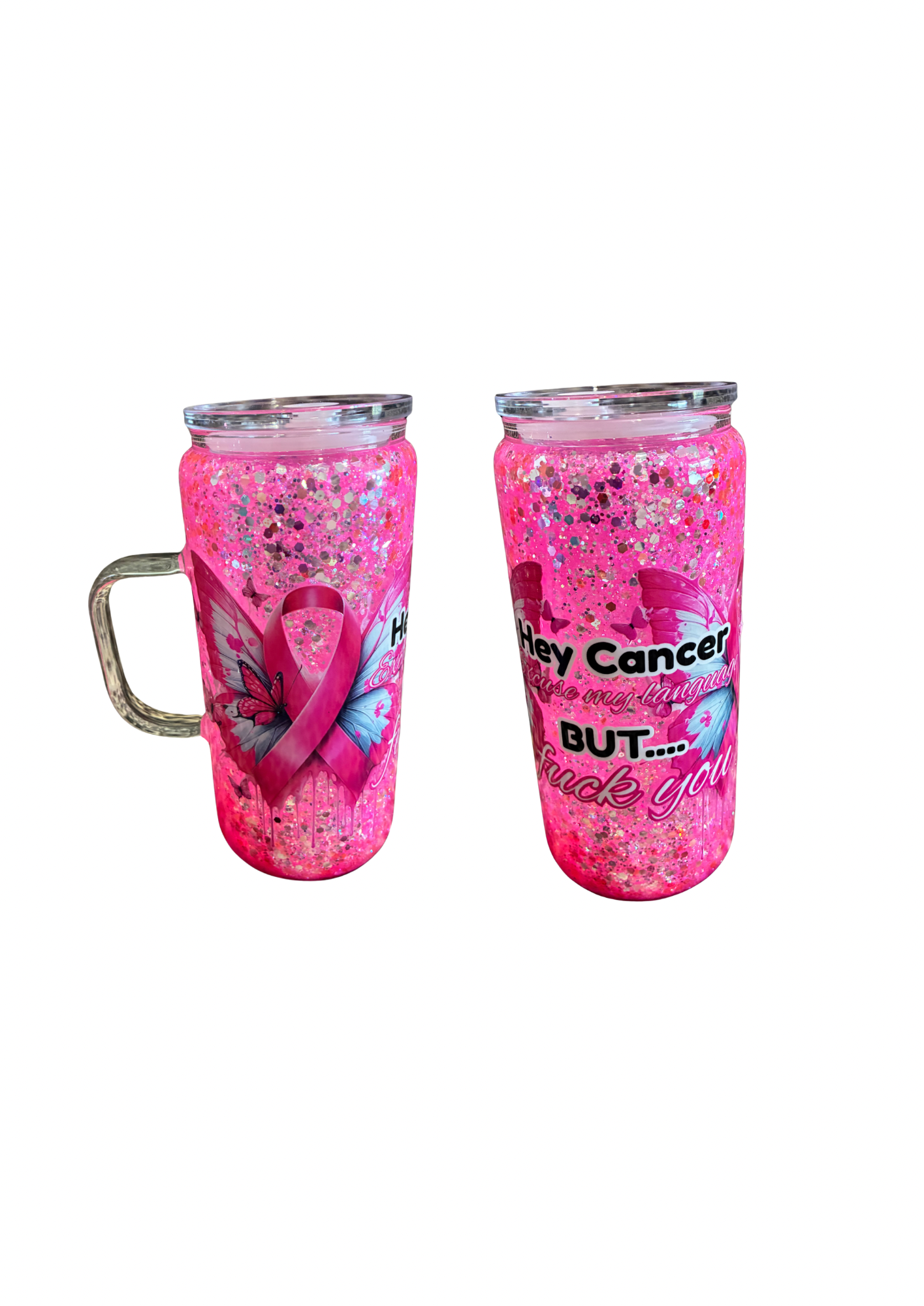 F CANCER Glass Handle Snowglobes