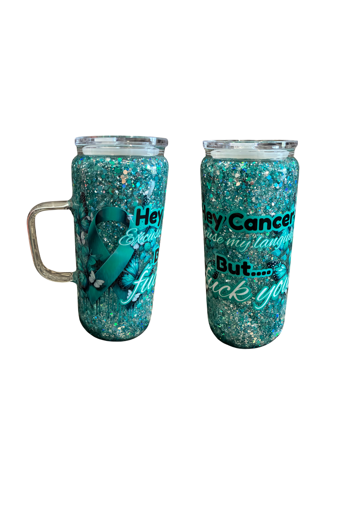 F CANCER Glass Handle Snowglobes