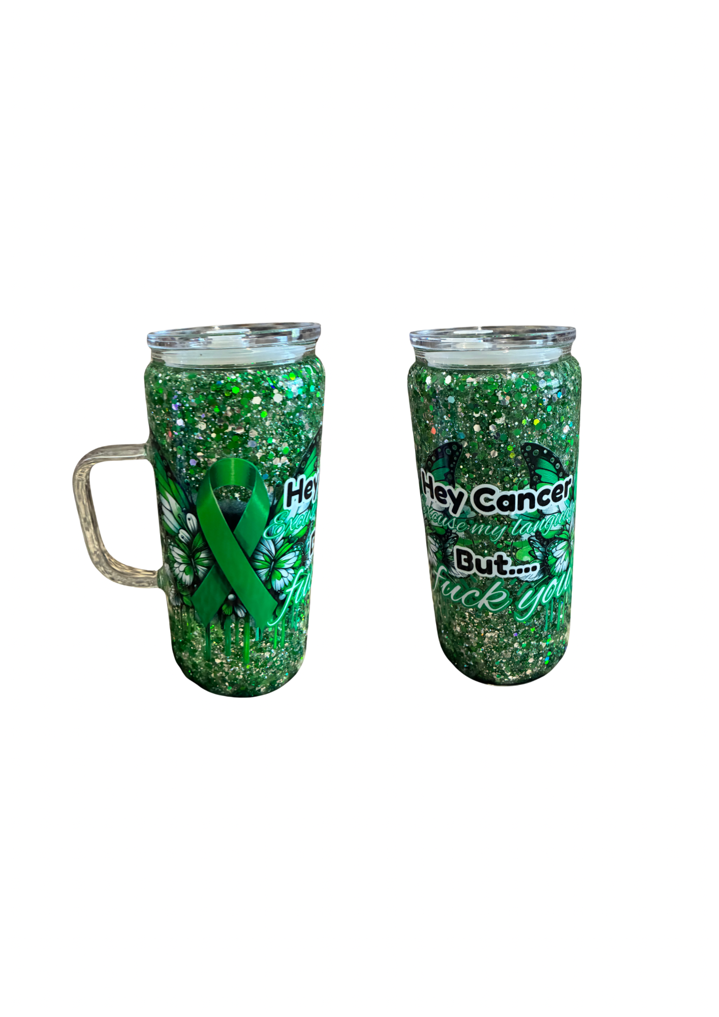 F CANCER Glass Handle Snowglobes