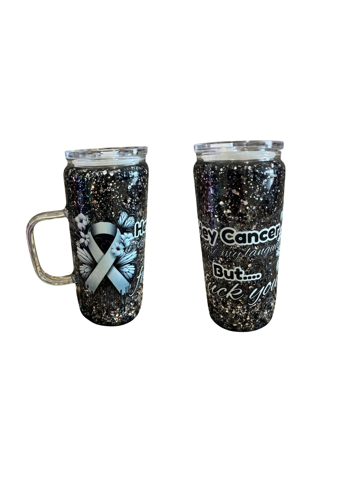 F CANCER Glass Handle Snowglobes