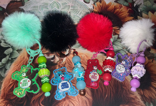 SwearBear Pom Pom Keyrings
