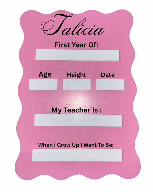 Acrylic Back To School Board