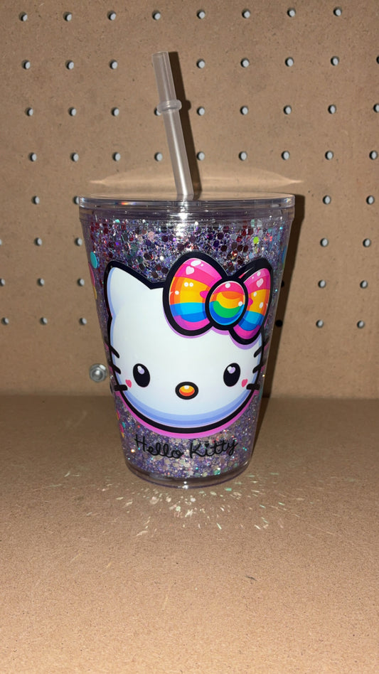 12oz Hello Cat Stadium Acrylic Snowglobe