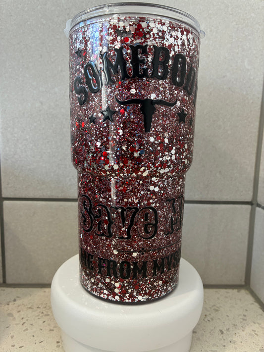 Somebody Save Me  16oz Tapered Acrylic Snowglobe