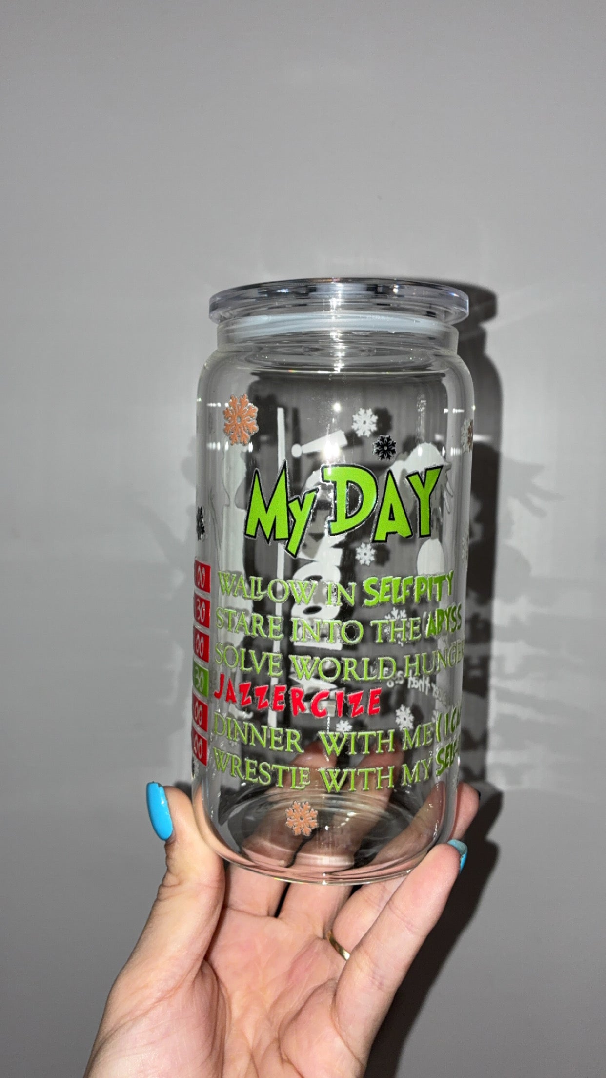 Discounted Christmas 16oz Glass Cups